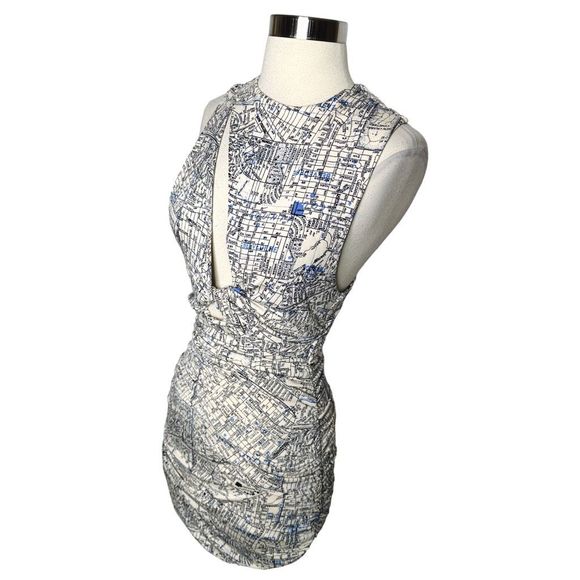 Urban Outfitters Amaya Map Cut-Out Mini Dress - Size Medium - Picture 5 of 9